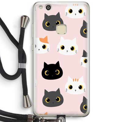 Katten: Huawei Ascend P10 Lite Transparant Hoesje met koord