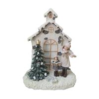 Kerstversiering DKD Home Decor Hars Huis (16,5 x 9 x 21 cm) (2 Stuks)