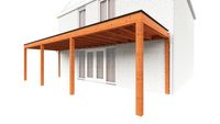 Trendhout Aanbouwveranda Modena 890x300 cm- Plat dak- Hout- Trendhout