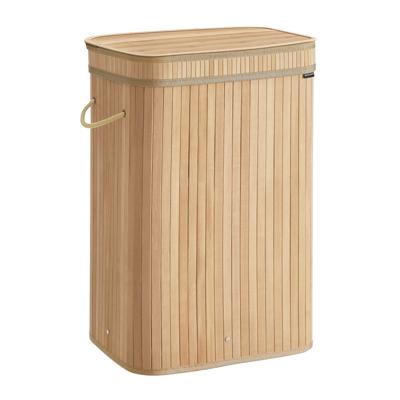 Wasmand met afneembaar deksel en machinewasbaar, Natuurlijk beige / 72 L