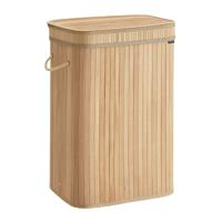 Wasmand met afneembaar deksel en machinewasbaar, Natuurlijk beige / 72 L
