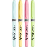 BIC Highlighter Grip Pastel markeerstift 4 stuk(s) Beitelvormige punt Blauw, Groen, Roze, Geel - thumbnail