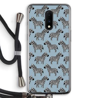 Zebra: OnePlus 7 Transparant Hoesje met koord