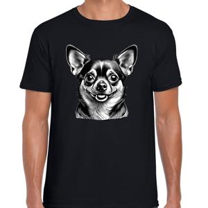 Cadeau/verkleed T-shirt heren - zwart - Chihuahua - honden liefhebber