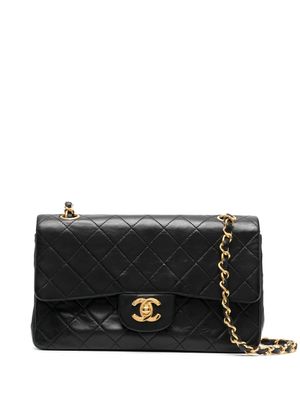 CHANEL Pre-Owned petit sac porté épaule Double Flap (1989-1991) - Noir