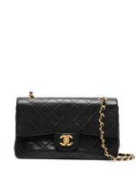 CHANEL Pre-Owned petit sac porté épaule Double Flap (1989-1991) - Noir