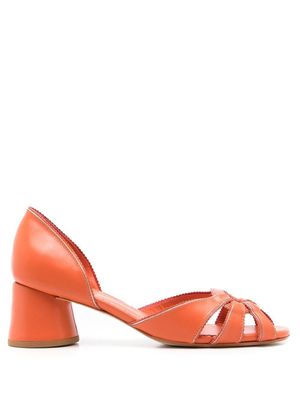 Sarah Chofakian sandales Carrie à bords festonnées - Orange