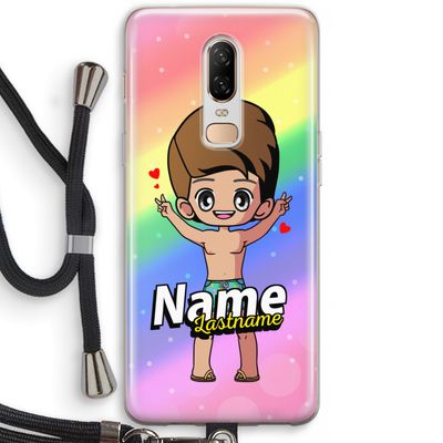 Chibi Maker man: OnePlus 6 Transparant Hoesje met koord