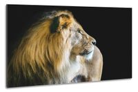 Karo-art Schilderij -Waakzame Leeuw, 2 maten, premium print, wanddecoratie - thumbnail