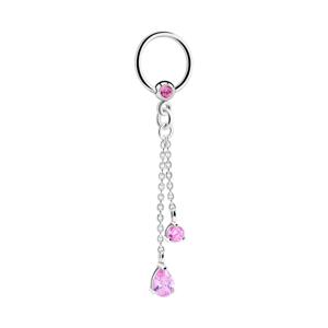 Jeweled Ball Closure Ring met bedel Chirurgisch staal 316L / Belegde messing Piercingringen