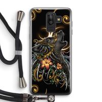 Huilende Wolf: Samsung Galaxy J8 (2018) Transparant Hoesje met koord