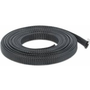 Delock 18849 Gevlochten hoes rekbaar 5 m x 12 mm zwart