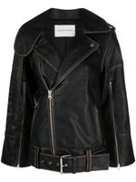 By Malene Birger veste de moto Beatrisse en cuir - Noir - thumbnail