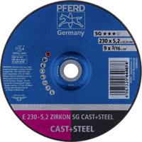 PFERD TOOLS 62223527 E 230-5,2 ZIRKON SG CAST+STEEL Afbraamschijf gebogen Diameter 230 mm Boordiameter 22.23 mm Grijs/grauw sferoïdisch gietijzer, Staal,