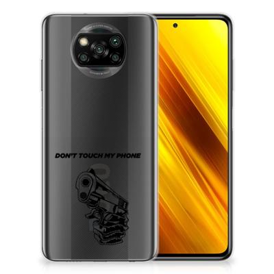 Xiaomi Poco X3 | Poco X3 Pro Silicone-hoesje Gun Don't Touch My Phone Xiaomi Poco X3 | Poco X3 Pro Silicone-hoesje Gun Don't Touch My Phone