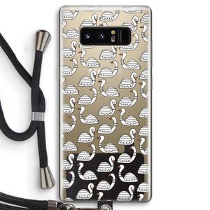 Zwanen: Samsung Galaxy Note 8 Transparant Hoesje met koord