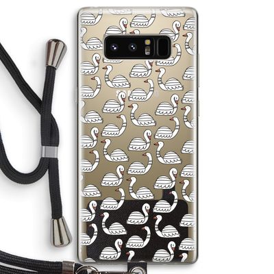 Zwanen: Samsung Galaxy Note 8 Transparant Hoesje met koord