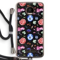 Bloemetjes: Motorola Moto Z Force Transparant Hoesje met koord Bloemetjes: Motorola Moto Z Force Transparant Hoesje met koord