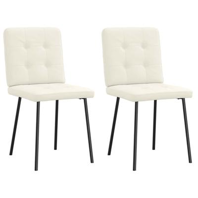 Eetkamerstoelen 2 st fluweel crmekleurig