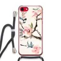 Japanse bloemen: iPhone SE 2020 Transparant Hoesje met koord