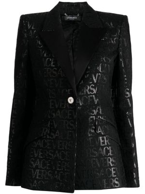 Versace blazer Versace Allover à simple boutonnage - Noir