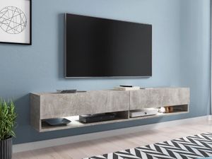 TV-meubel ACAPULCO 2 klapdeuren 180 cm beton met led