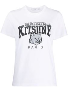 Maison Kitsuné t-shirt Campus Fox en coton - Blanc