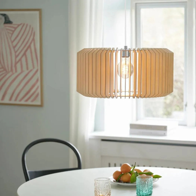 Houten hanglamp eettafel &apos;Asti&apos; E27 fitting 50 cm
