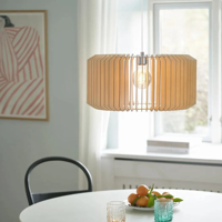 Houten hanglamp eettafel &apos;Asti&apos; E27 fitting 50 cm - thumbnail