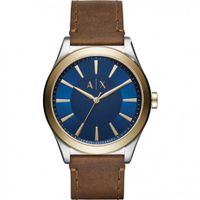 Horlogeband Armani Exchange AX2334 Leder Bruin 22mm