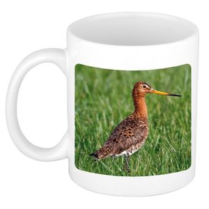 Dieren foto mok grutto vogel - vogels beker wit 300 ml