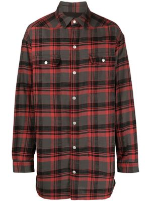 Rick Owens DRKSHDW chemise oversize à carreaux - Rouge