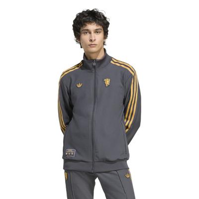 adidas Manchester United Terrace Icons Trainingsjack Donkergrijs Goud