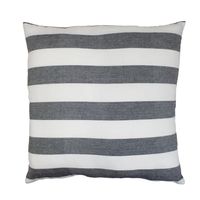 Groot Katoenen Sierkussen Chambray Zwart Gestreept (60 x 60 cm) - thumbnail