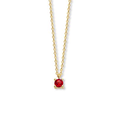 Ketting Geboortesteen Juli Robijn rood 0.25ct geelgoud 40 - 42 - 44 cm