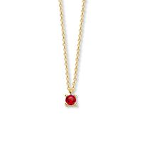 Ketting Geboortesteen Juli Robijn rood 0.25ct geelgoud 40 - 42 - 44 cm