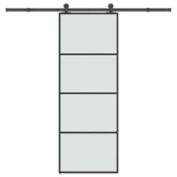 VidaXL Schuifdeur met beslag 76x205 cm esg-glas en aluminium