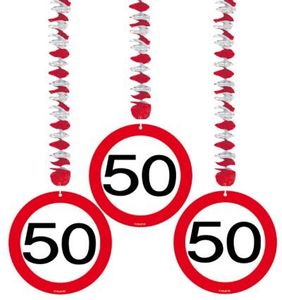 Hangdecoratie verkeersbord &apos;50&apos;