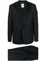 PT Torino blazer en laine mélangée à simple boutonnage - Noir