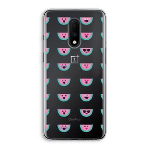 Smiley watermeloenprint: OnePlus 7 Transparant Hoesje