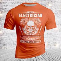 Grafisch leuze Retro vintage Casual Street Style Voor heren 3D-afdrukken T-shirt Straat Buitensporten Casual T-shirt Geel Oranje Korte mouw Strakke ronde hals Overhemd Lente zomer Kleding S M L XL Lightinthebox