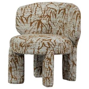 WOOOD Upke Fauteuil Met Dessin - Polyester - Naturel|Bruin - 76x75x69