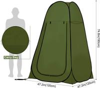 Pop-up 1-Persoons Tent - Groen - 176 x 92 x 92cm - thumbnail