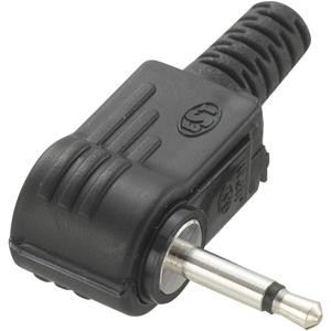 TRU COMPONENTS 718989 Jackplug 2,5 mm Stekker, haaks Aantal polen: 2 Mono Zwart 1 stuk(s)