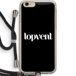 Topvent Zwart: iPhone 6 PLUS / 6S PLUS Transparant Hoesje met koord