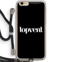 Topvent Zwart: iPhone 6 PLUS / 6S PLUS Transparant Hoesje met koord