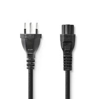 Nedis Stroomkabel | CH Type 12 | IEC-320-C5 | Recht | Recht | Vernikkeld | 2.00 m | Rond | PVC | Zwart | Label - CEGL11220BK20