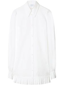 Off-White poplin pleated shirt dress - Blanc