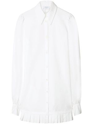 Off-White robe-chemise plissée en popeline - Blanc