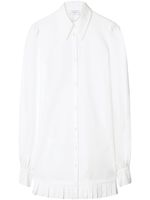 Off-White poplin pleated shirt dress - Blanc